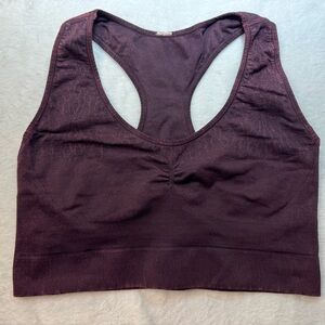 Avocado Kaleidoscope sports bra in açaí.
